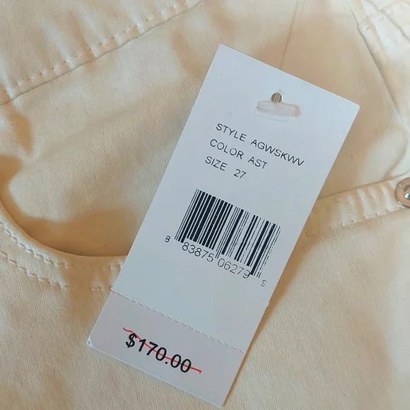 NWT AG Adriano Goldschmied Farrah Cream High-Rise Coated Skinny Jeans, Size 27 - Picture 5 of 9